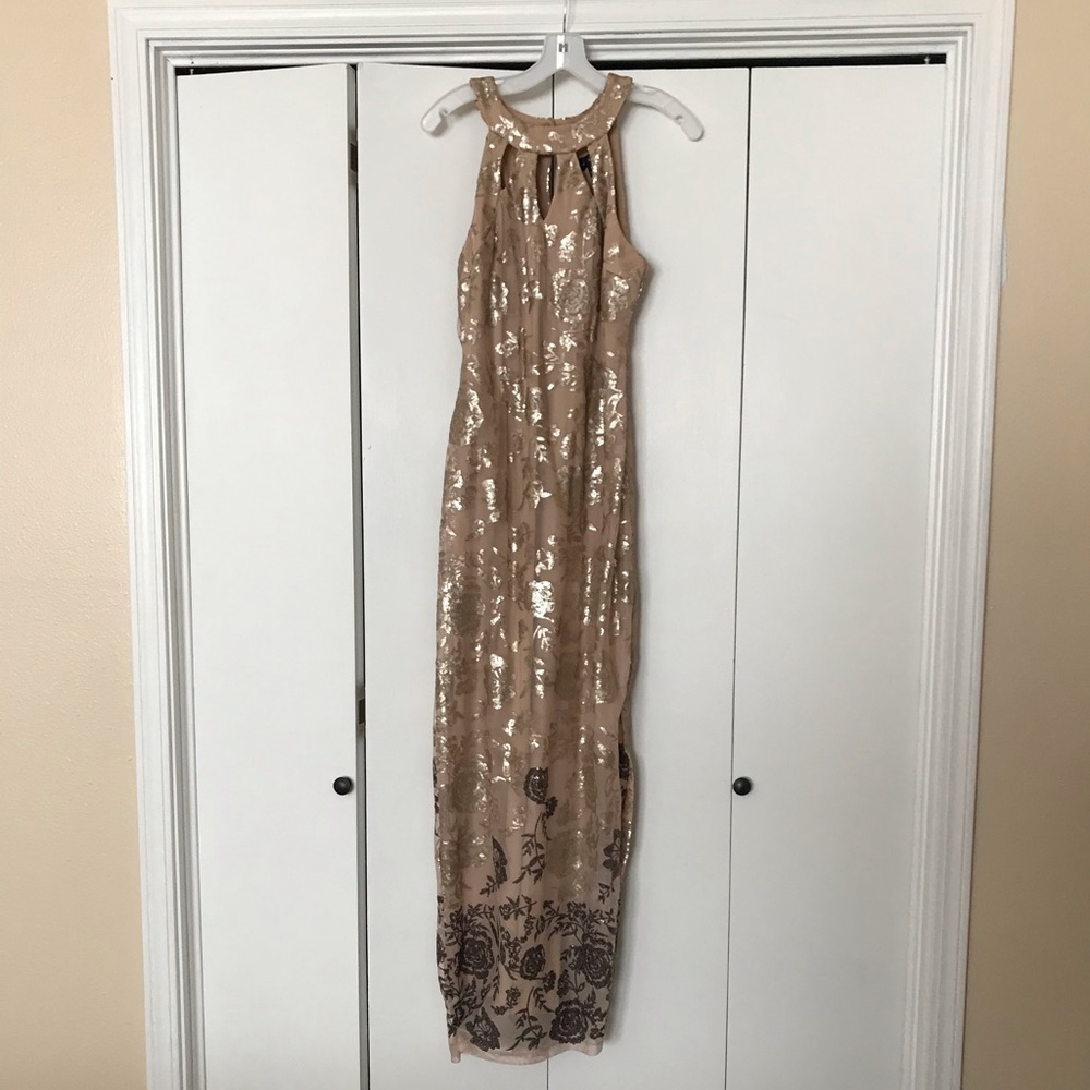 Full length formal dress.